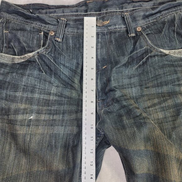 Jordan Craig Distressed Embroidered Patched Men's Jeans | Size 36x32 - Picture 6 of 10